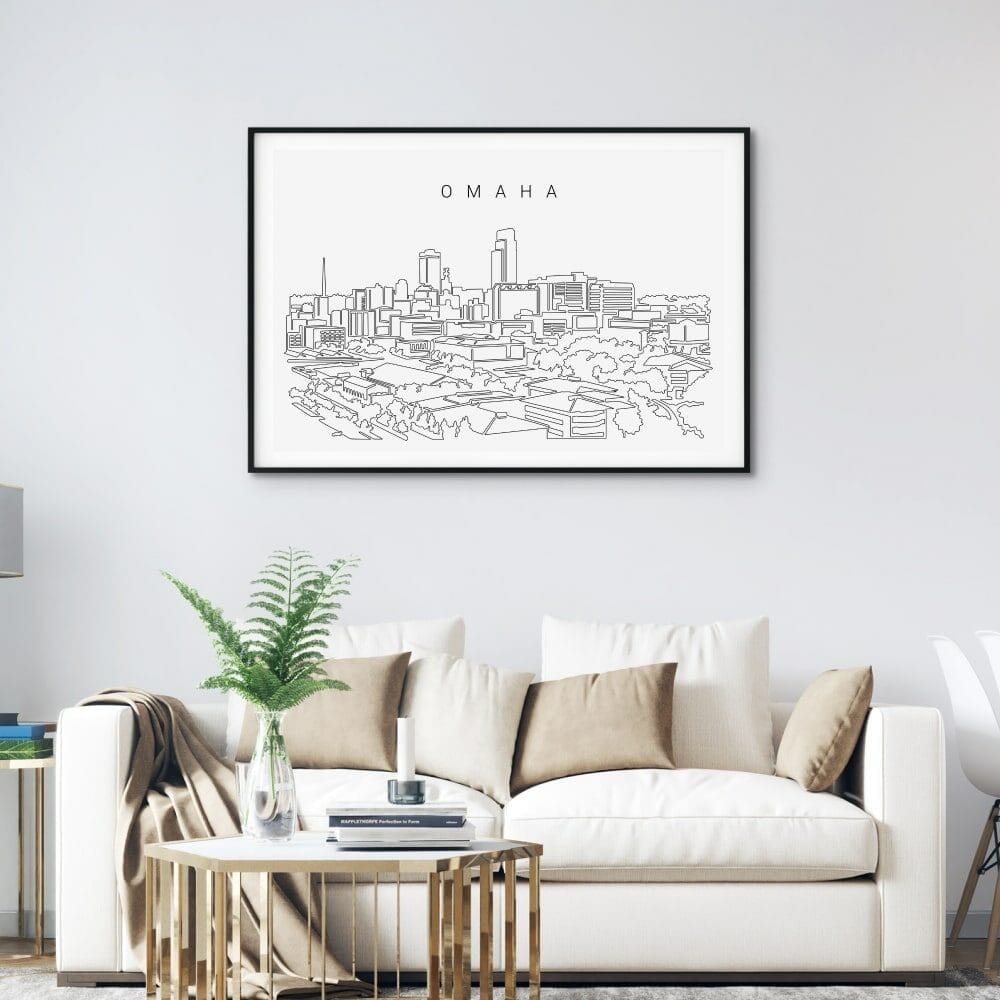 Omaha Skyline Art Print for Living Room Omaha Skyline Art Print for Living Room