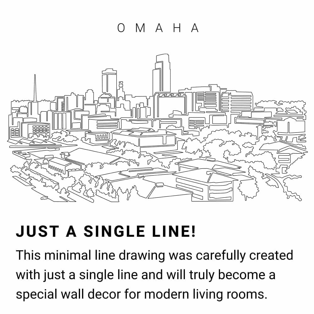 Omaha Skyline Continuous Line Drawing Art Work Omaha Skyline Continuous Line Drawing Art Work