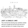 Omaha Skyline Continuous Line Drawing Art Work