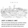 Omaha Skyline Continuous Line Drawing Art Work