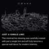 Omaha Skyline One Line Drawing Art - Dark