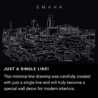 Omaha Skyline One Line Drawing Art - Dark