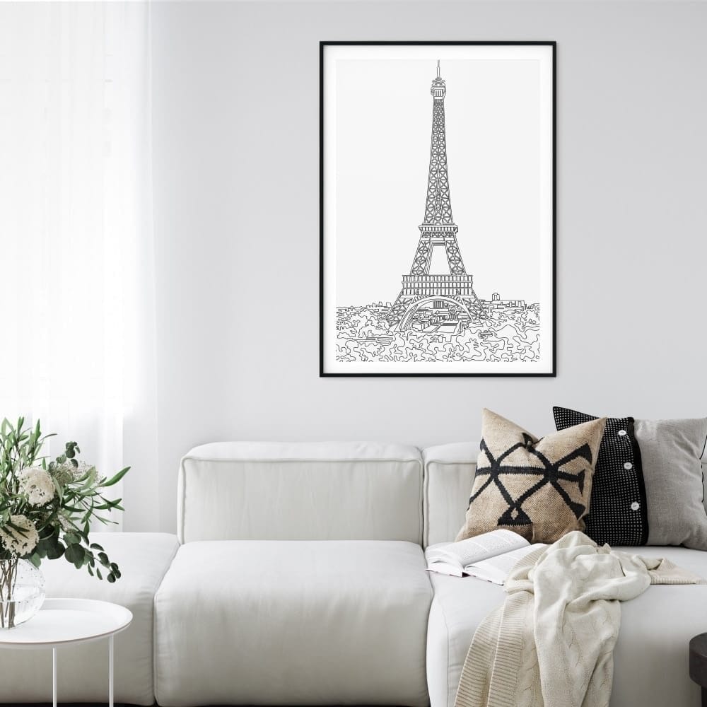 Paris Eiffel Tower Art Print for Living Room - Portrait Paris Eiffel Tower Art Print for Living Room - Portrait