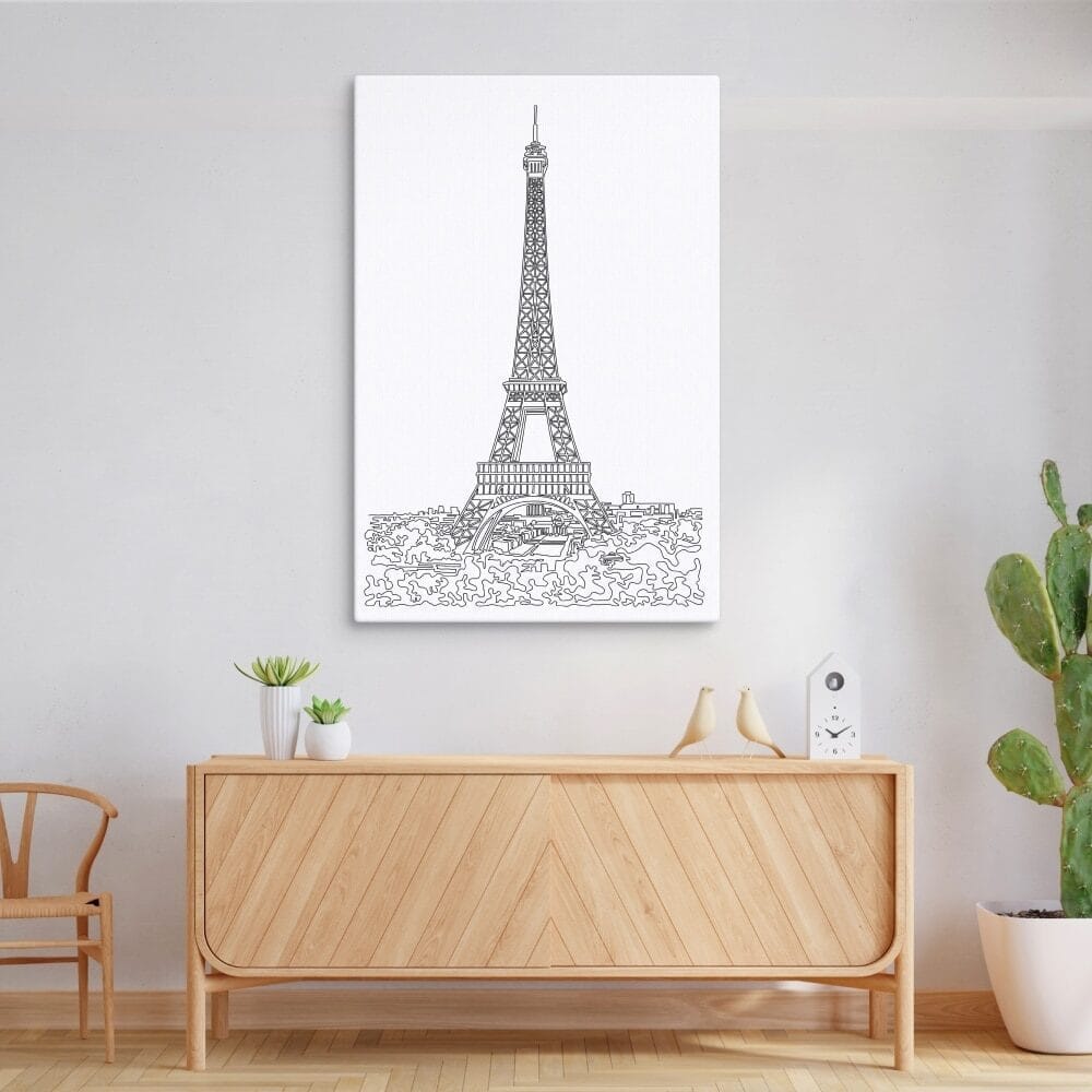 Paris Eiffel Tower Canvas Art Print for Hallway - Portrait Paris Eiffel Tower Canvas Art Print for Hallway - Portrait