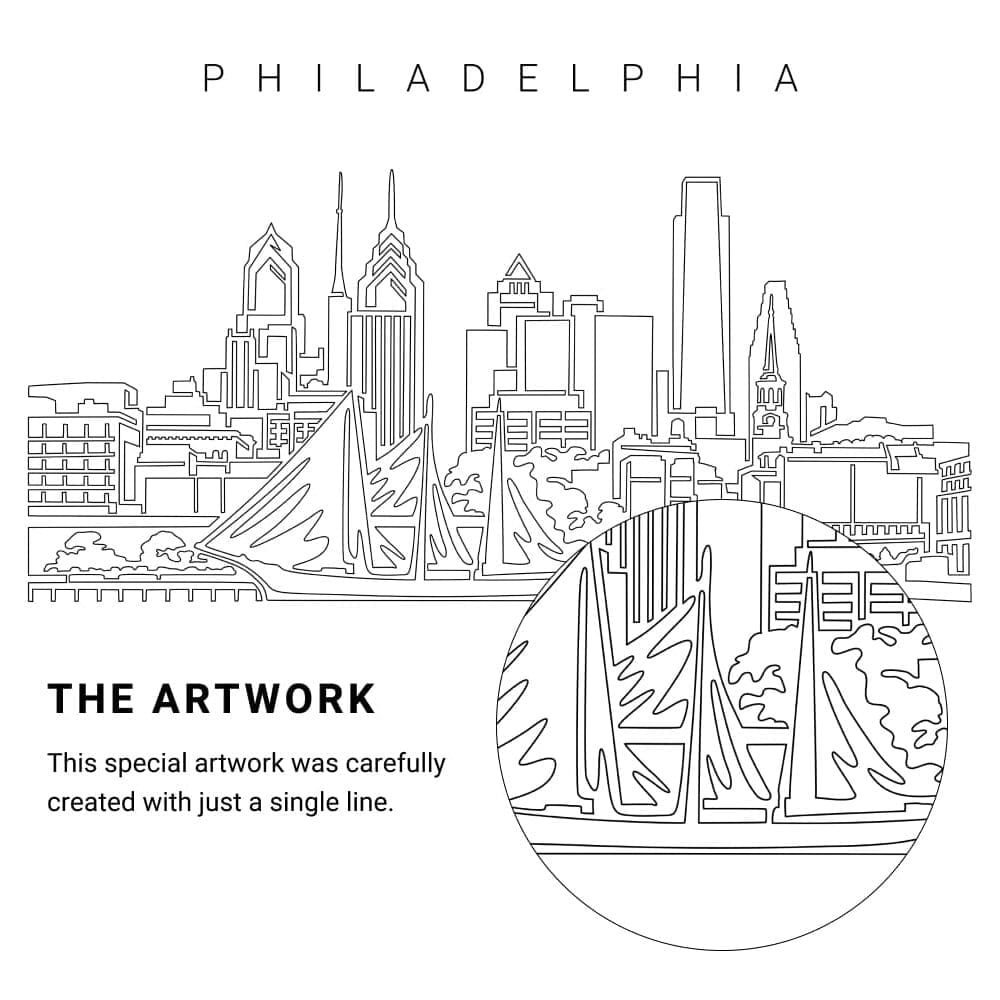 Philadelphia Vector Art - Single Line Art Detail Philadelphia Vector Art - Single Line Art Detail