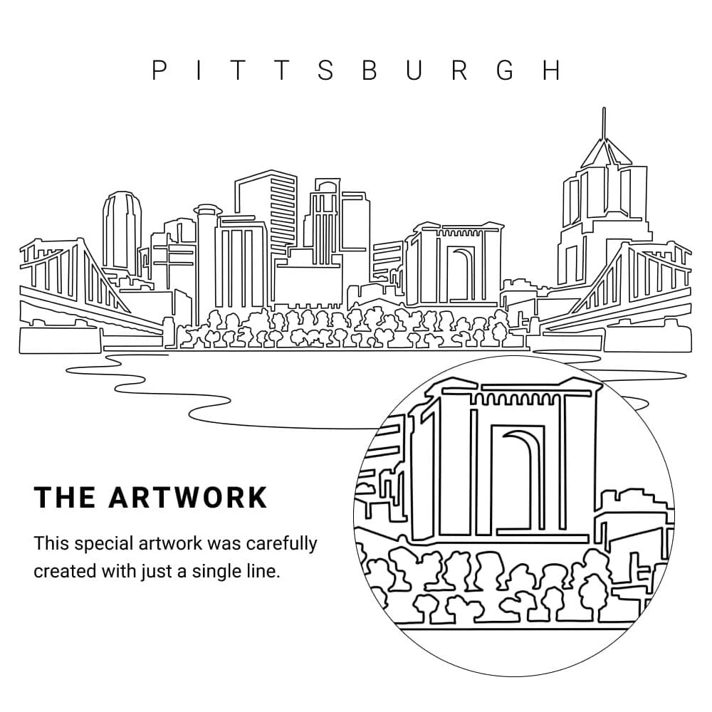 Pittsburgh Vector Art - Single Line Art Detail Pittsburgh Vector Art - Single Line Art Detail