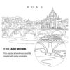 Rome St Peters Basilica Vector Art - Single Line Art Detail