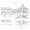 Rome St Peters Basilica Vector Art - Single Line Art Detail
