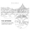 Rome St Peters Basilica Vector Art - Single Line Art Detail