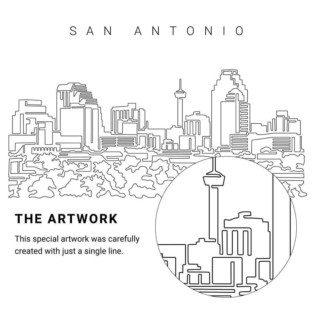 San Antonio Vector Art - Single Line Art Detail San Antonio Vector Art - Single Line Art Detail
