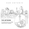 San Antonio Vector Art - Single Line Art Detail