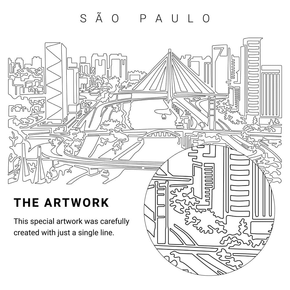 Sao Paulo Brazil Vector Art - Single Line Art Detail Sao Paulo Brazil Vector Art - Single Line Art Detail