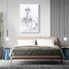 Seattle Skyline Canvas Art Print for Bedroom - Portrait