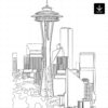 Seattle Skyline SVG - Download - Portrait