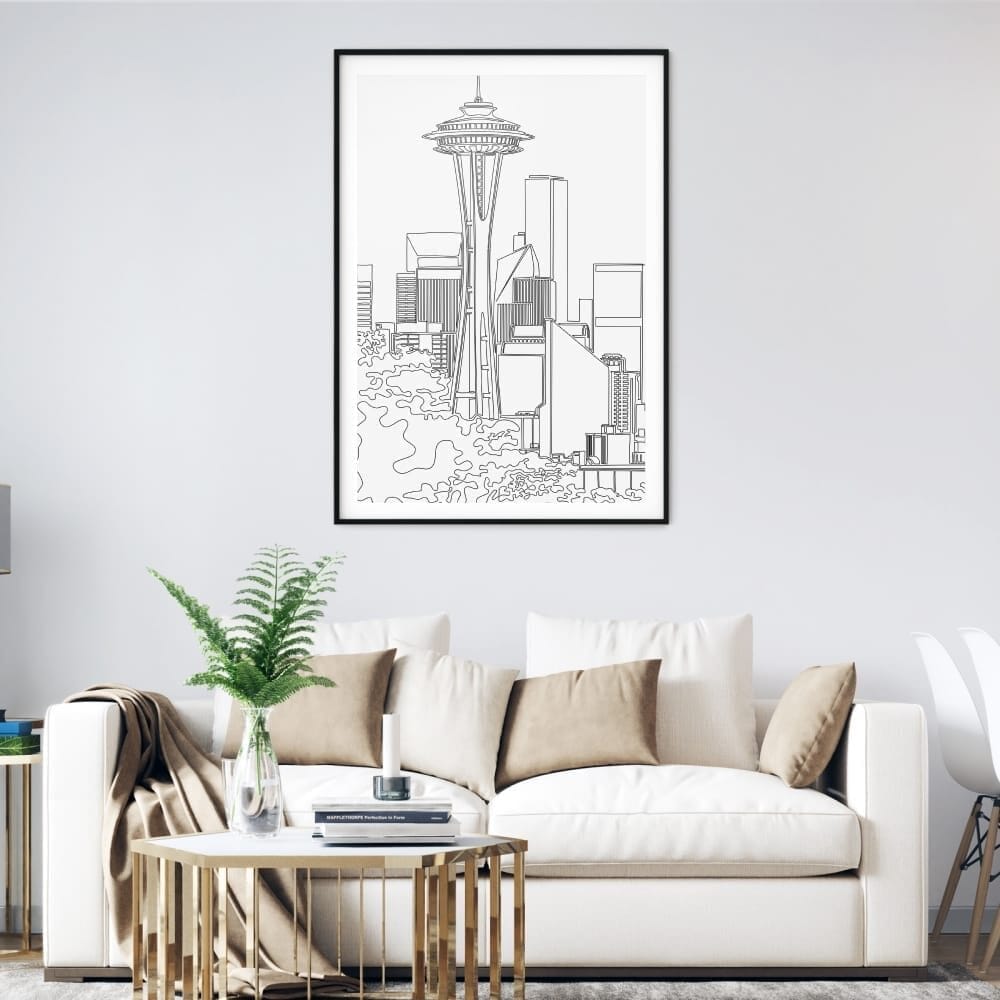 Seattle WA Art Print for Living Room - Portrait Seattle WA Art Print for Living Room - Portrait