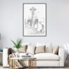 Seattle WA Art Print for Living Room - Portrait