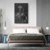 Seattle skyline Canvas Art Print for Bedroom - Portrait - Dark