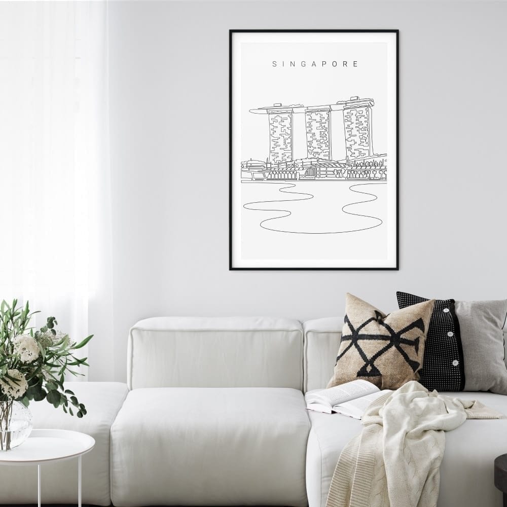 Singapore Marina Bay Sands Art Print for Living Room - Portrait Singapore Marina Bay Sands Art Print for Living Room - Portrait