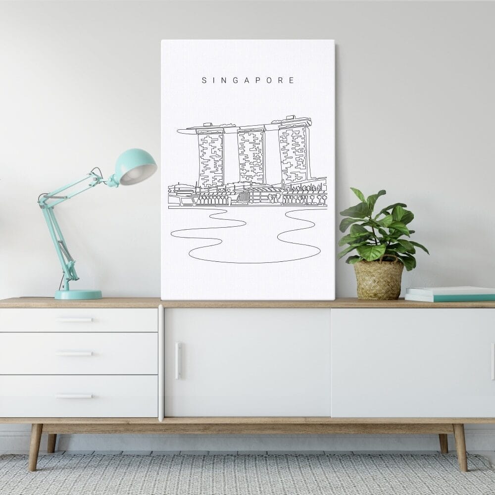 Singapore Marina Bay Sands Canvas Art Print - Home Decor - Portrait Singapore Marina Bay Sands Canvas Art Print - Home Decor - Portrait