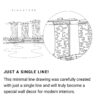 Singapore Marina Bay Sands One Line Drawing - Portrait - Light