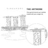 Singapore Marina Bay Sands Vector Art - Single Line Art Detail - Portrait