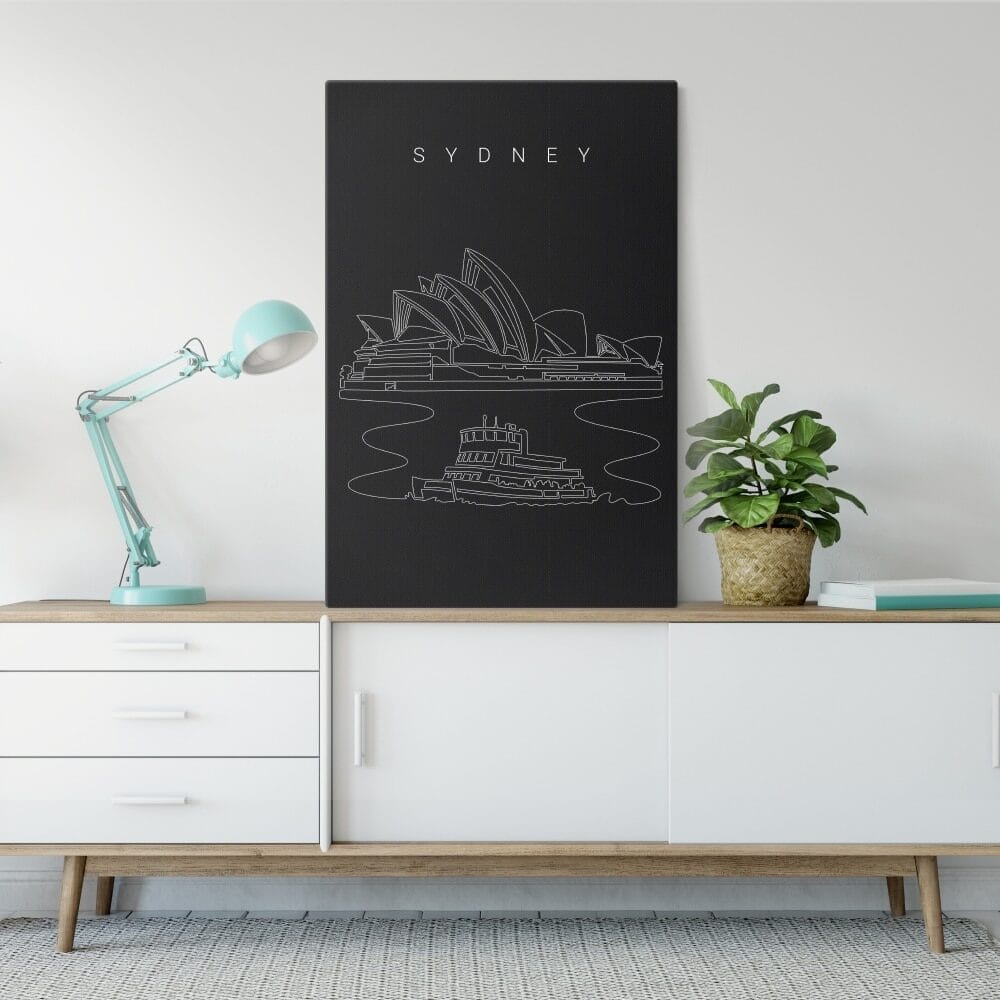 Sydney Opera House Canvas Art Print - Home Decor - Portrait - Dark Sydney Opera House Canvas Art Print - Home Decor - Portrait - Dark