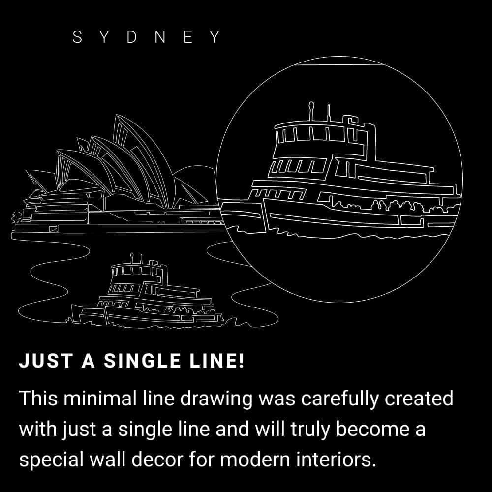 Sydney Opera House One Line Drawing - Portrait - Dark Sydney Opera House One Line Drawing - Portrait - Dark