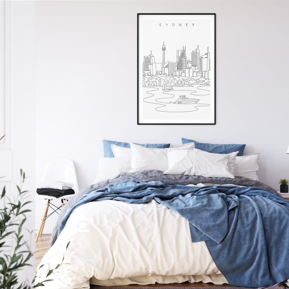 Sydney Skyline Art Print for Bed Room - Portrait Sydney Skyline Art Print for Bed Room - Portrait