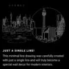 Sydney Skyline One Line Drawing - Portrait - Dark