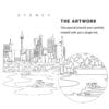 Sydney Skyline Vector Art - Single Line Art Detail - Portrait