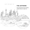 Sydney Skyline Vector Art - Single Line Art Detail - Portrait