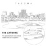 Tacoma WA Vector Art - Single Line Art Detail