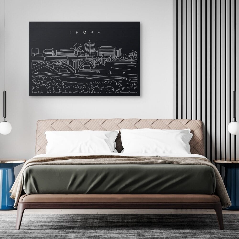 Tempe AZ Skyline Canvas Art Print - Bed Room - Dark Tempe AZ Skyline Canvas Art Print - Bed Room - Dark