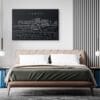 Tempe AZ Skyline Canvas Art Print - Bed Room - Dark