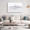 Tempe AZ Skyline Canvas Art Print - Living Room