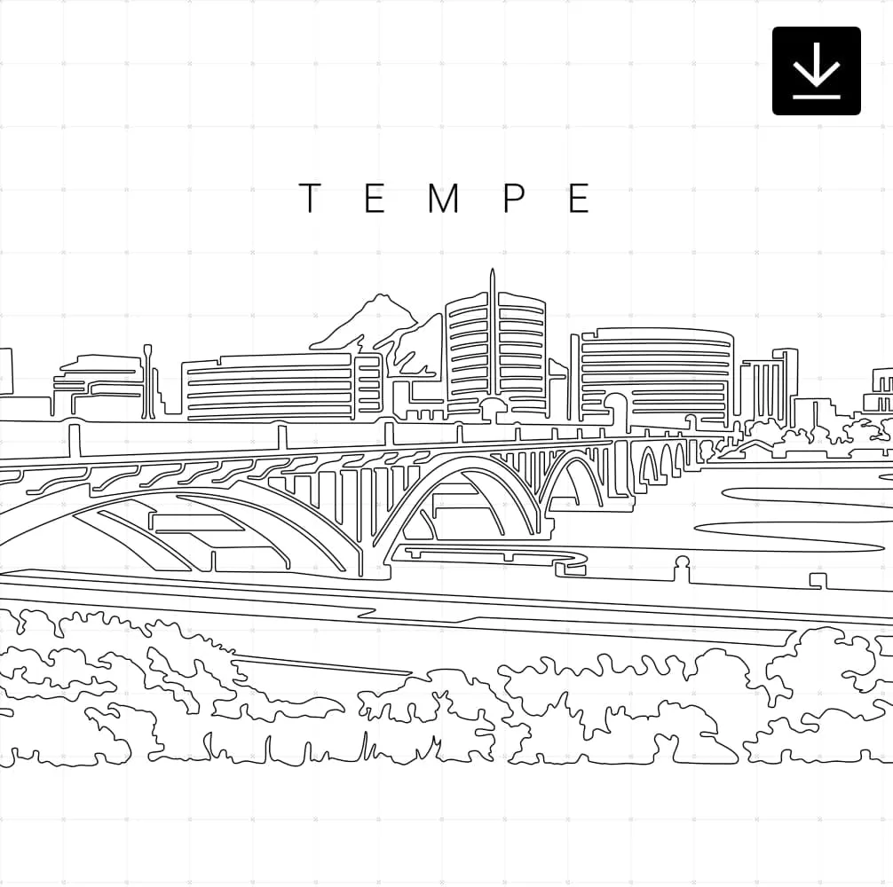 Tempe AZ Skyline SVG - Download