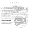 Tempe AZ Skyline Vector Art - Single Line Art Detail