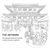 Tokyo Asakusa Vector Art - Single Line Art Detail