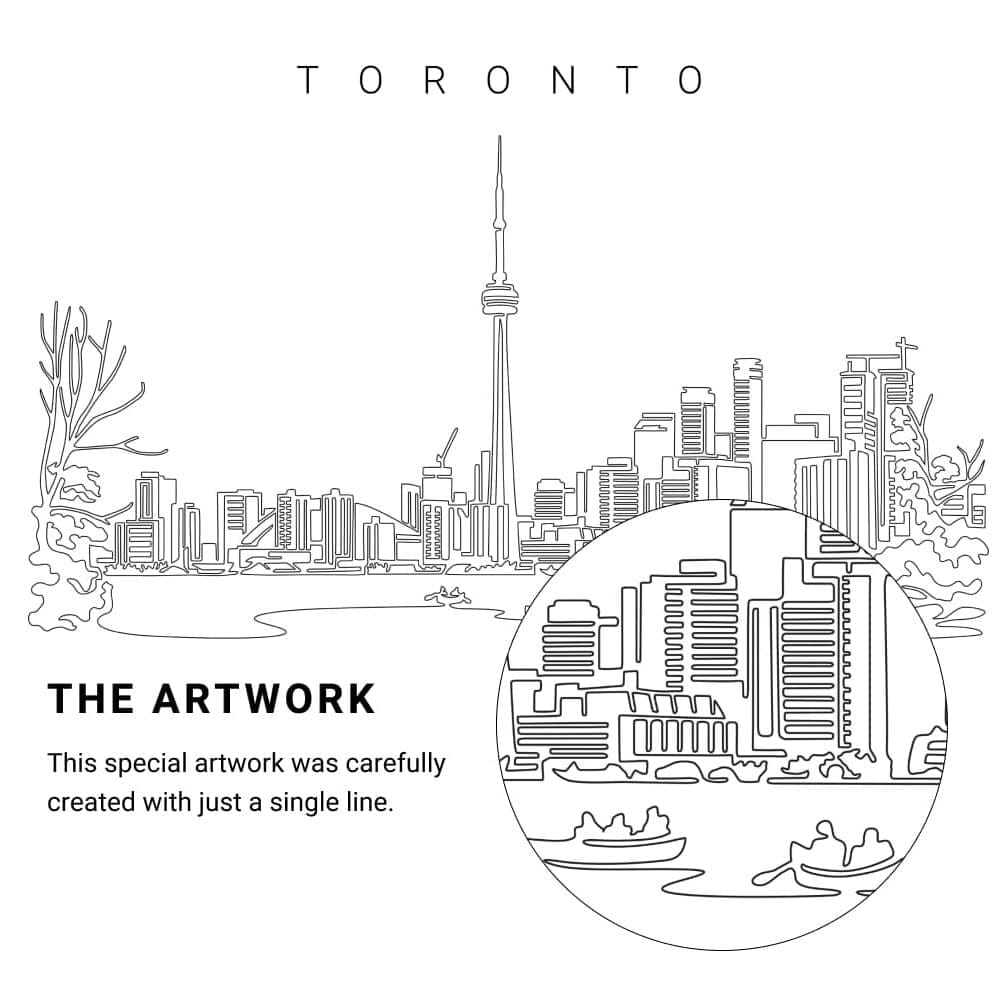 Toronto Canada Vector Art - Single Line Art Detail Toronto Canada Vector Art - Single Line Art Detail