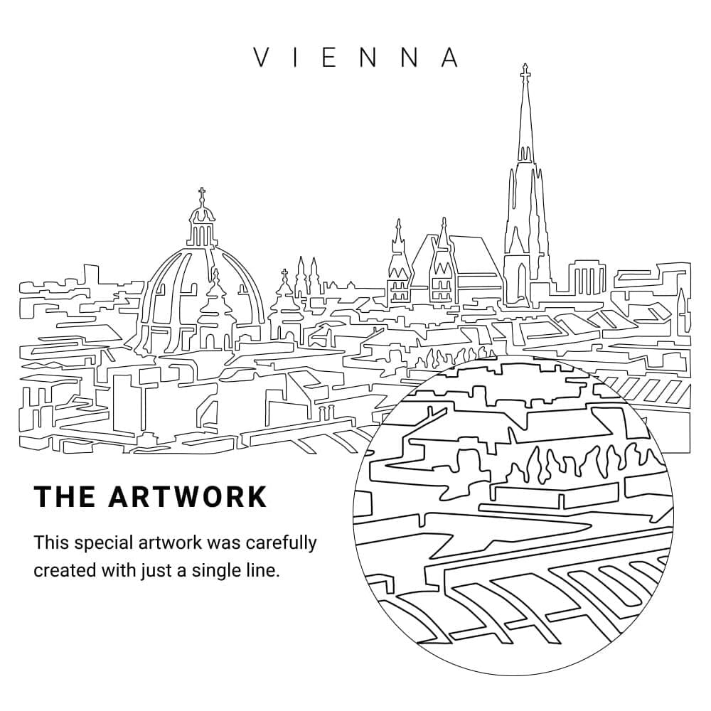Vienna Austria Vector Art - Single Line Art Detail Vienna Austria Vector Art - Single Line Art Detail