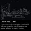Boston Charles River Esplanade One Line Drawing Art - Dark
