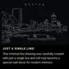 Boston Charles River Esplanade One Line Drawing Art - Dark