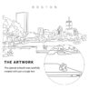 Boston Esplanade Vector Art - Single Line Art Detail