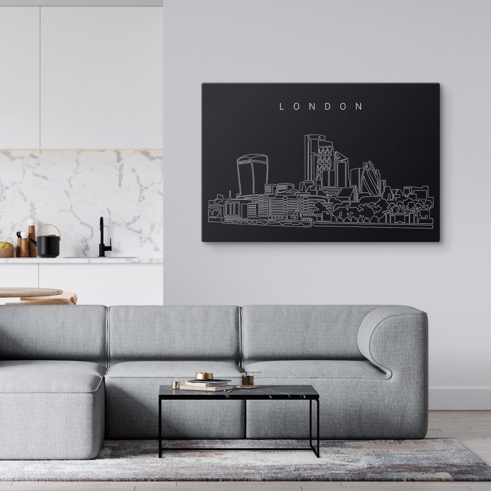 London Skyline Canvas Art Print - Living Room - Dark London Skyline Canvas Art Print - Living Room - Dark