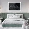 Akron Skyline Art Print for Bedroom - Dark