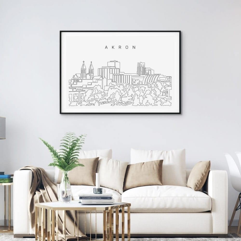 Akron Skyline Art Print for Living Room Akron Skyline Art Print for Living Room