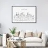 Akron Skyline Art Print for Living Room