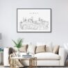 Akron Skyline Art Print for Living Room