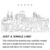 Akron Skyline Continuous Line Drawing Art Work