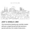 Akron Skyline Continuous Line Drawing Art Work